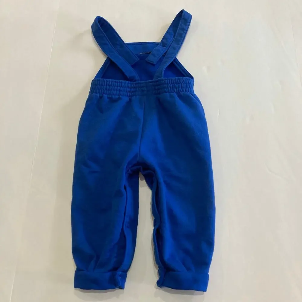 Vintage 90s OshKosh Toddler 24 Months Soft Overalls Blue & Purple Color Block